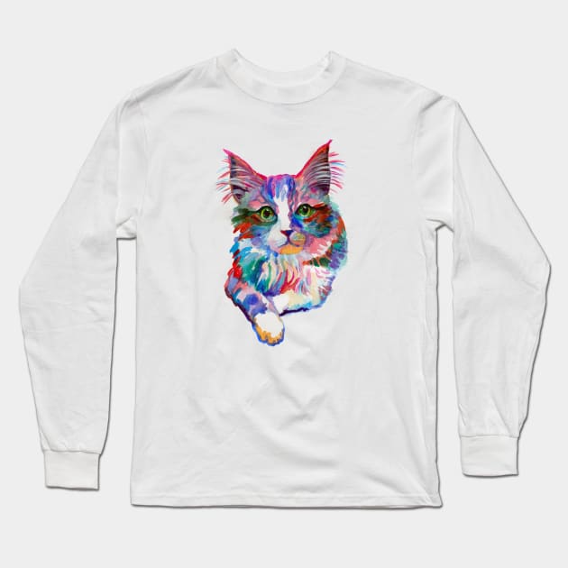 Gree eyes cat Long Sleeve T-Shirt by AgniArt